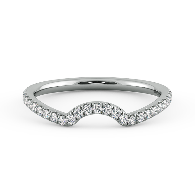 Danhov Per Lei Curved Diamond Wedding Band in 18k White Gold