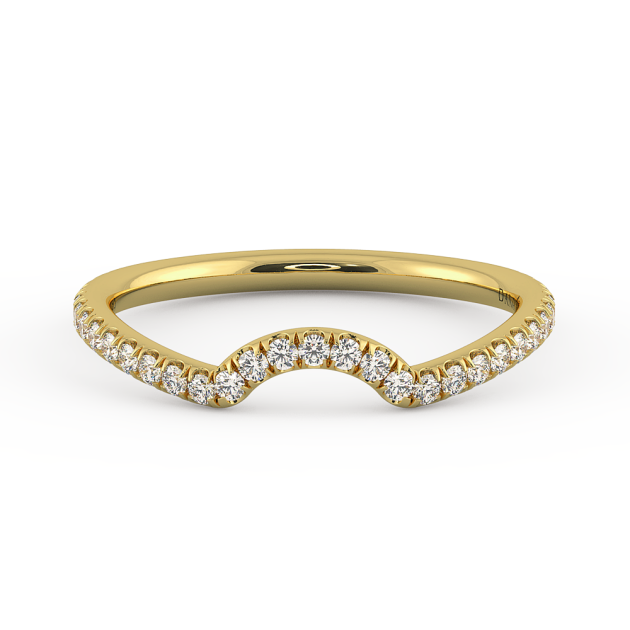 Danhov Per Lei Curved Diamond Wedding Band in 14k Yellow Gold