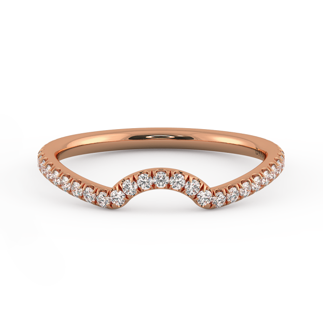 Danhov Per Lei Curved Diamond Wedding Band in 14k Rose Gold