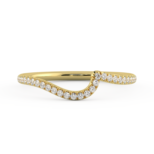 Danhov Abbraccio Swirl Diamond Perfect Wedding Band in 14k Yellow Gold