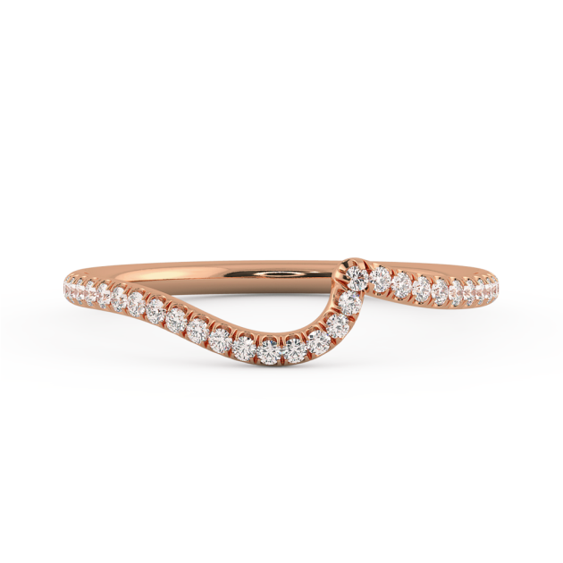 Danhov Abbraccio Swirl Diamond Perfect Wedding Band in 18k Rose Gold