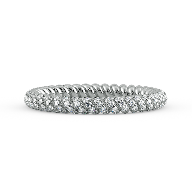 Danhov Eleganza Braided Diamond Wedding Ring in 18k White Gold