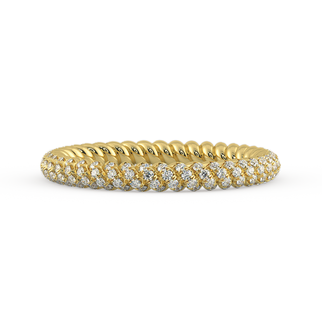 Danhov Eleganza Braided Diamond Wedding Ring in 18k Yellow Gold