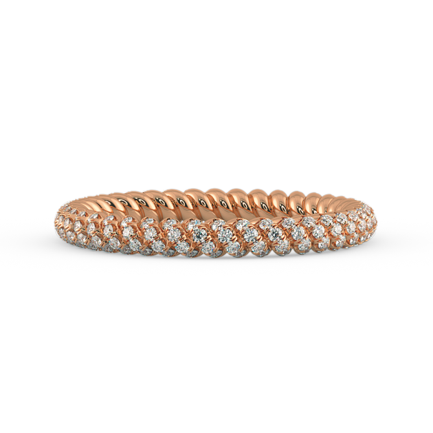 Danhov Eleganza Braided Diamond Wedding Ring in 14k Rose Gold