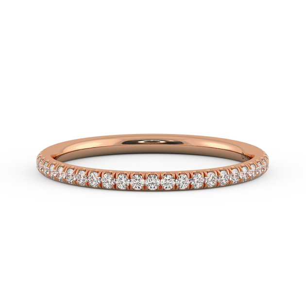 Danhov Classico Diamond Wedding Band in 18k Rose Gold