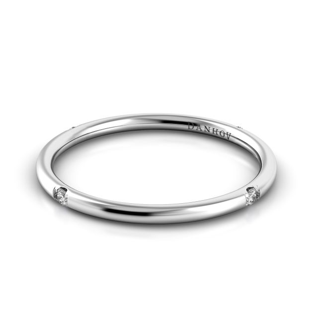 Danhov Classico Diamond Wedding Band for Women in 14k White Gold