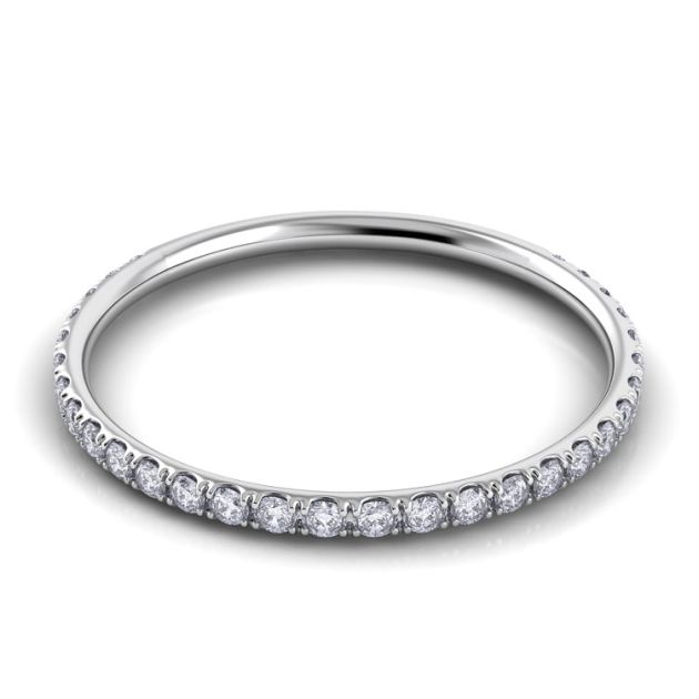 Danhov Classico Round Diamond Band in 14k White Gold