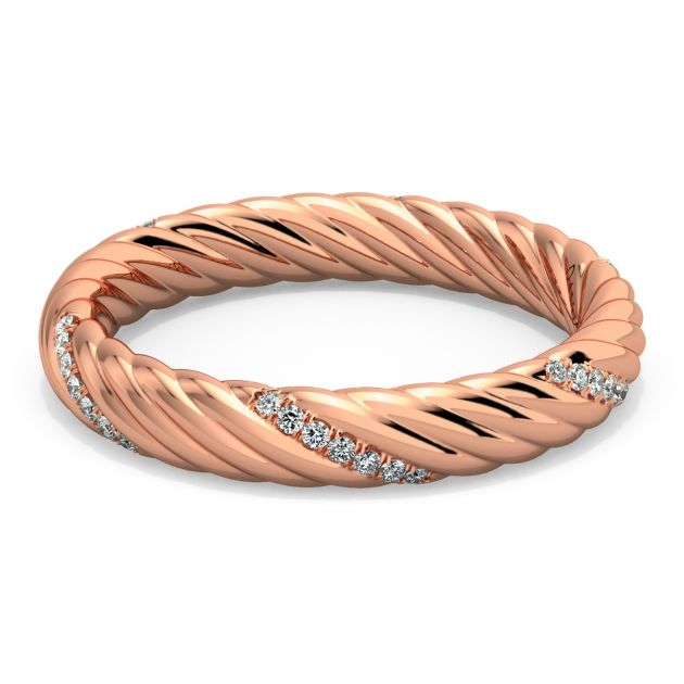 Danhov Classico Diamond Wedding Ring in 14k Rose Gold