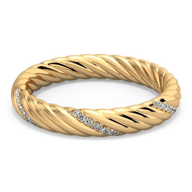 Danhov Classico Diamond Wedding Ring in 18k Yellow Gold