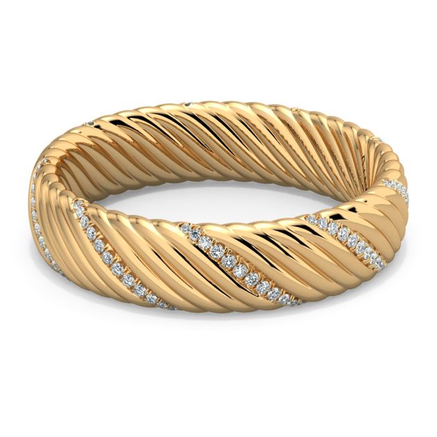 Danhov Classico Diamond Wedding Ring in 18k Yellow Gold