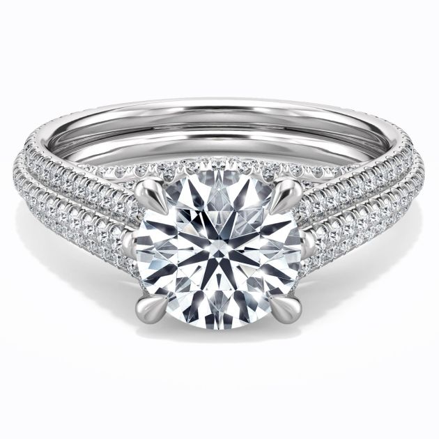 Danhov Couture Engagement Ring in 18k White Gold 