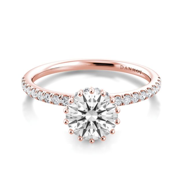 Danhov Couture Engagement Ring in 18k Rose Gold	
