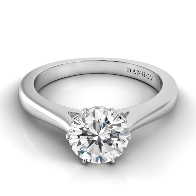 Danhov Classico Solitaire Engagement Ring Setting in 14k White Gold