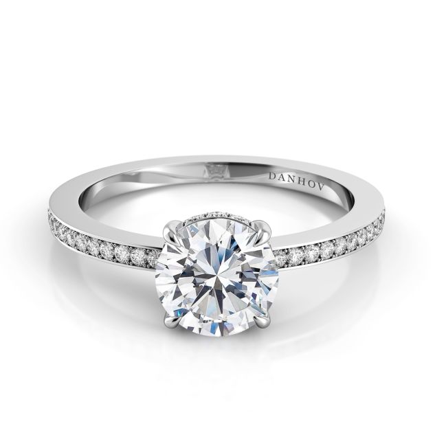 Danhov Classico  Classic Engagement Ring in 14k White Gold