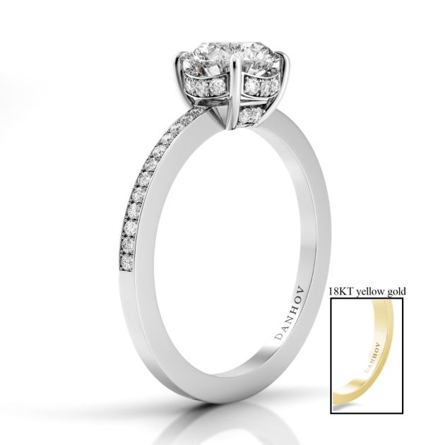 Danhov Classico  Classic Engagement Ring in 18k White Gold