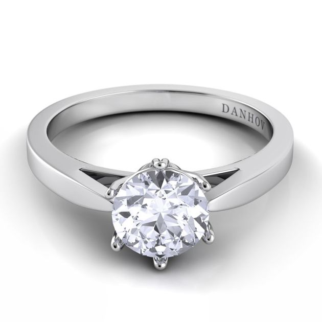 Danhov Classico  One of a Kind Engagement Ring in 14k White Gold