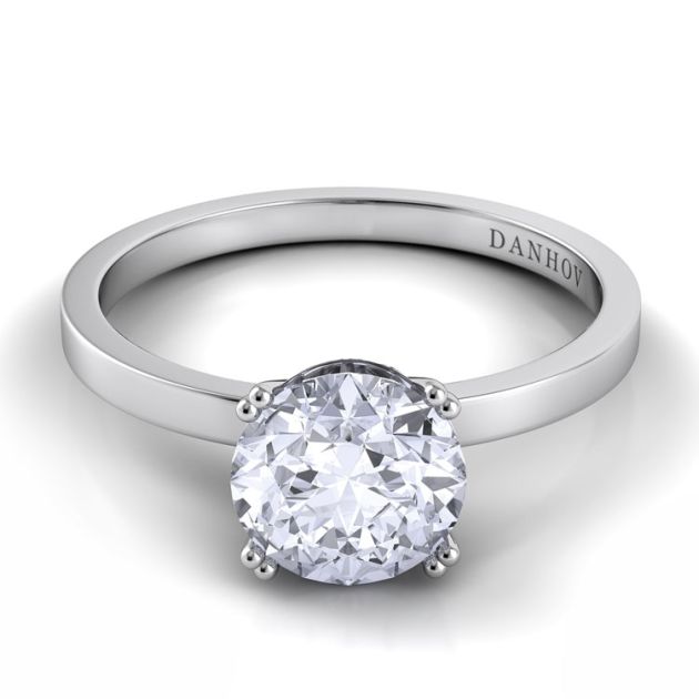Danhov Classico Diamond Engagement Ring in 14k White Gold