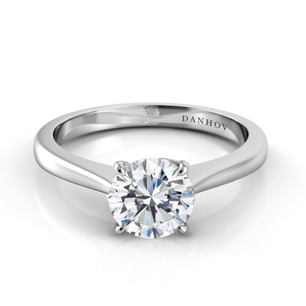 Danhov Classico Timeless Engagement Ring in 14k White Gold