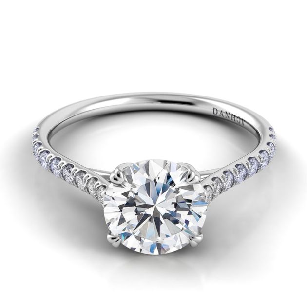 Danhov Classico Unique Handmade Engagement Ring in 14k White Gold