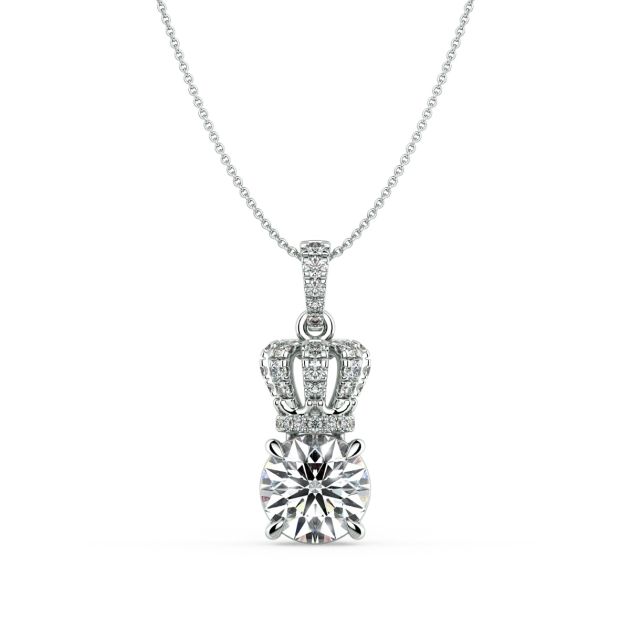 Norme de Danhov Crown Diamond Pendant in 18kt White Gold