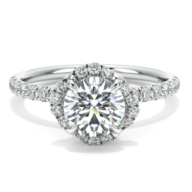 Norme De Danhov Halo Ladies Engagement Ring in Platinum