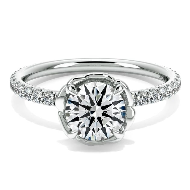 Norme De Danhov Halo Ladies Engagement Ring in Platinum