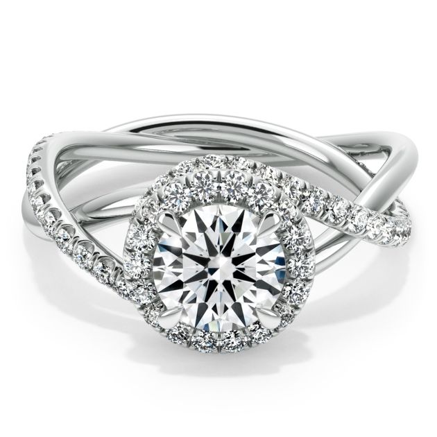 Danhov Unique Abbraccio Diamond Engagement Ring in 18k White Gold