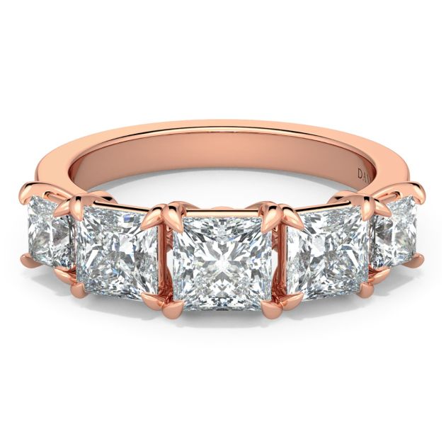 Danhov Classico Five Diamond Engagement Ring in 14k Rose Gold