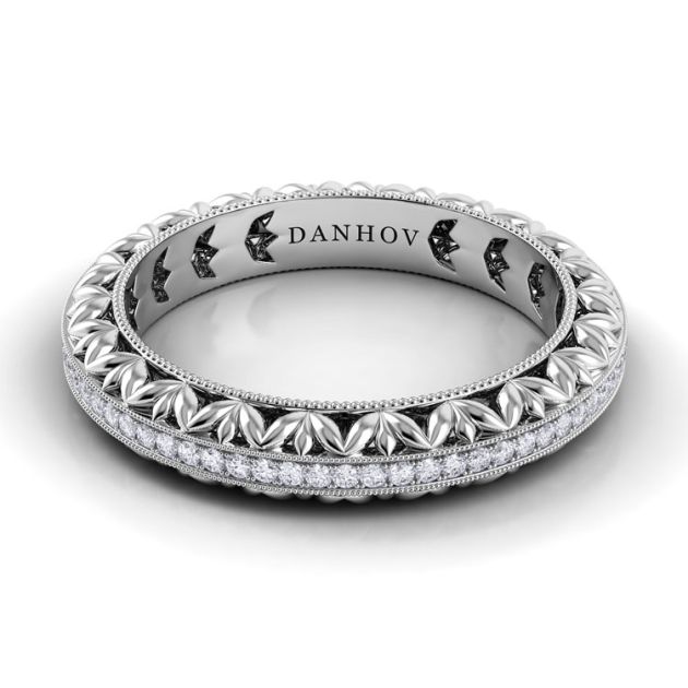 Danhov Petalo Diamond Wedding Ring for Women in 14k White Gold