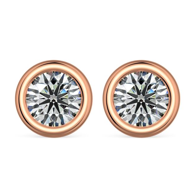 Norme de Danhov Classic Diamond Earrings in 18k Rose Gold