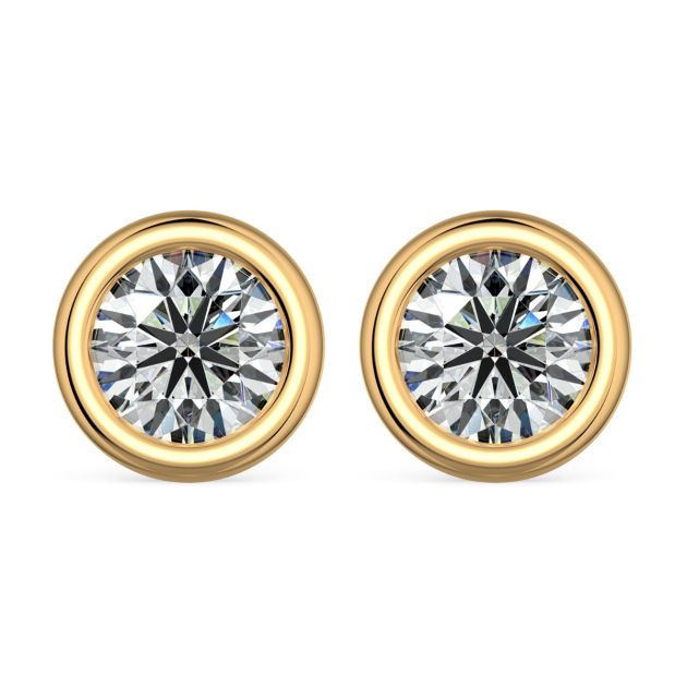 Norme de Danhov Classic Diamond Earrings in 14k Yellow Gold