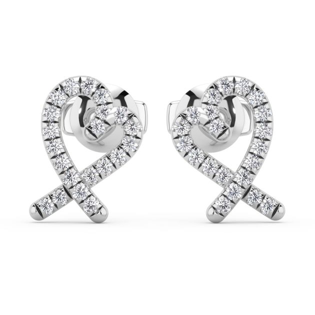 Norme de Danhov Heart Diamonds Earrings in 18k White gold 