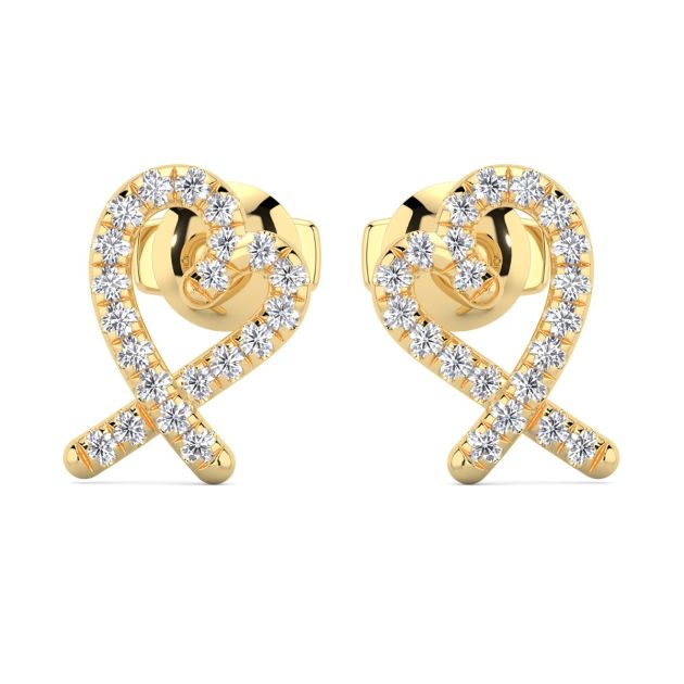 Norme de Danhov Heart Diamonds Earrings in 14k Yellow gold 