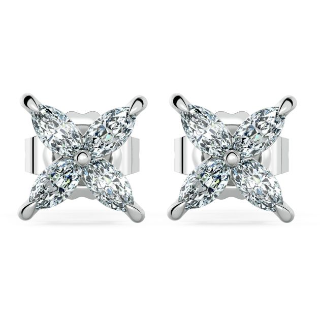 Norme de Danhov Flower Diamonds Earrings in Platinum