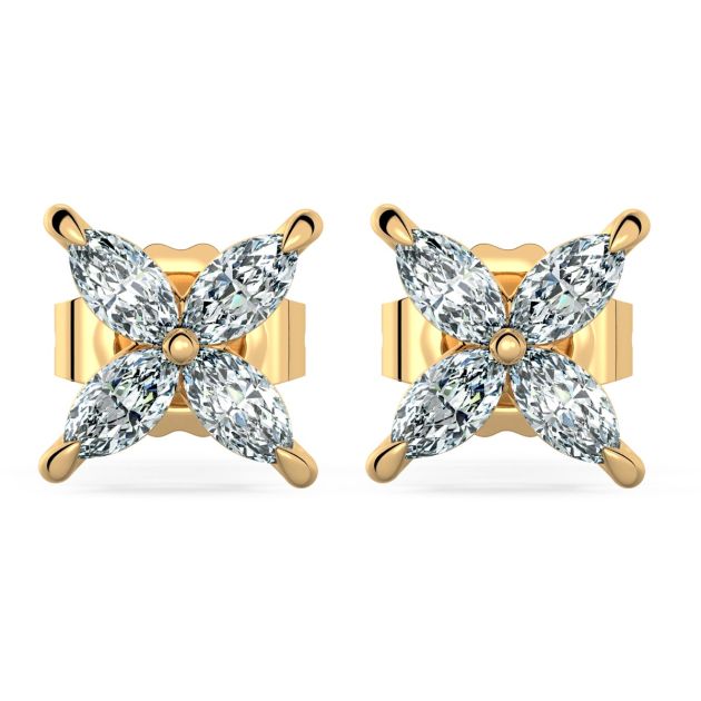 Norme de Danhov Flower Diamonds Earrings in 18k Yellow Gold