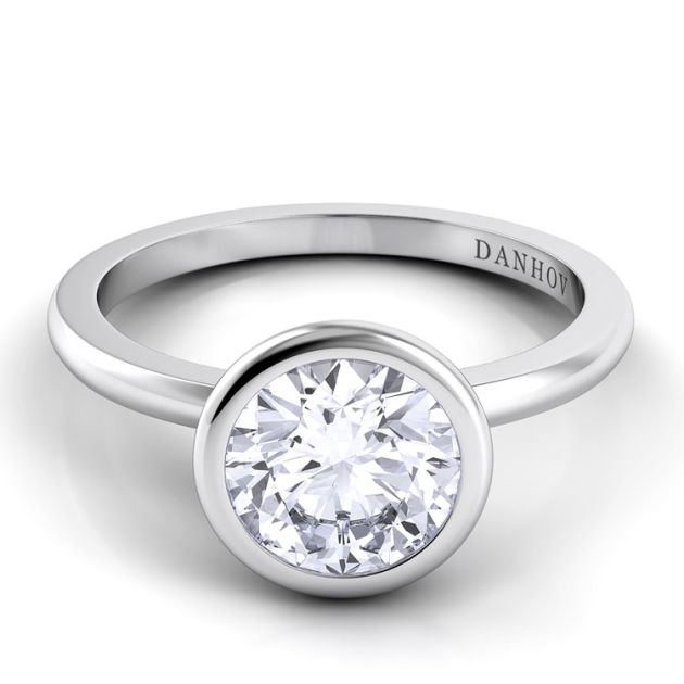 Danhov Per Lei Handmade Designer Engagement Ring in 14k White Gold