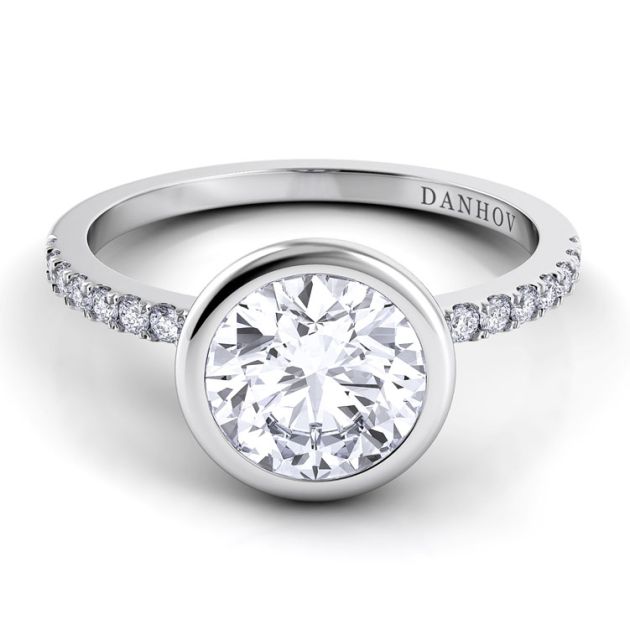 Danhov Per Lei Designer Engagement Ring in Platinum