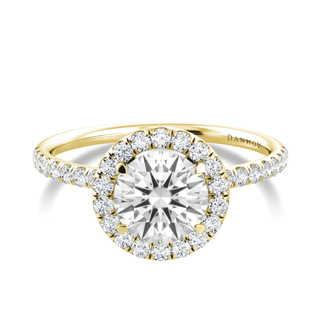Danhov Per Lei Classic Halo Engagement Ring in 14k Yellow Gold