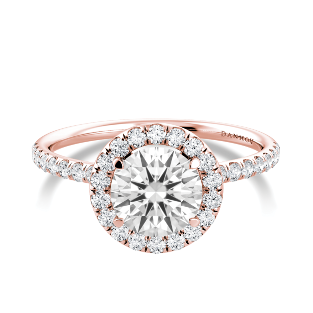 Danhov Per Lei Classic Halo Engagement Ring in 14k Rose Gold