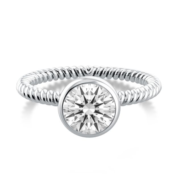 Danhov Per Lei Solitaire Engagement Ring in 14k White Gold