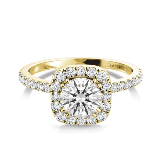 Danhov Per Lei Halo Engagement Ring in 14k Yellow Gold