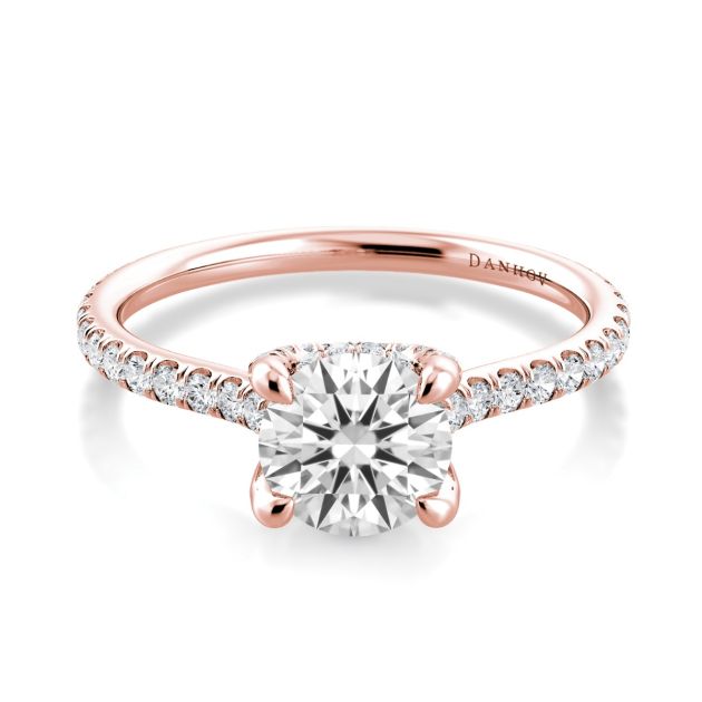 Danhov Per Lei  Unique Handmade Engagement Ring in 14k Rose Gold