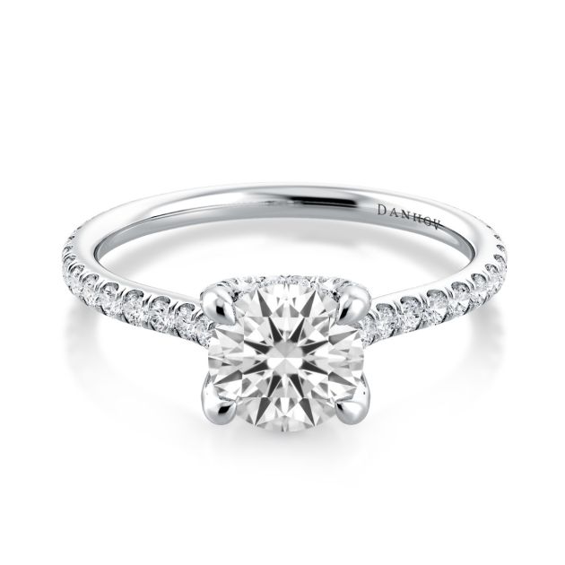Danhov Per Lei  Unique Handmade Engagement Ring in 14k White Gold
