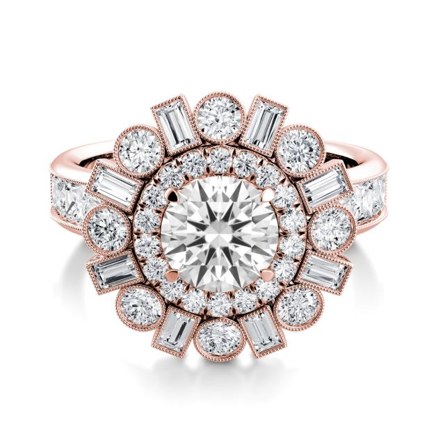 Danhov Per Lei Unique Engagement Ring in 18k Rose Gold