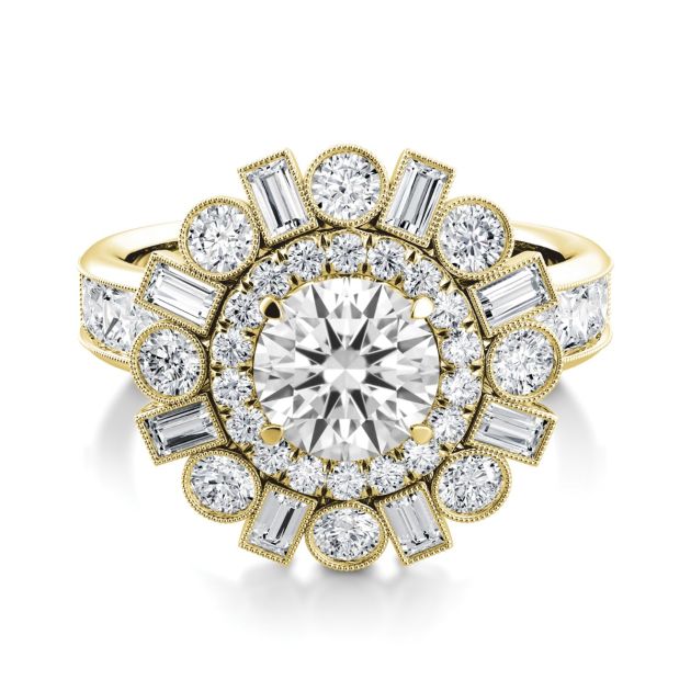 Danhov Per Lei Unique Engagement Ring in 14k Yellow Gold