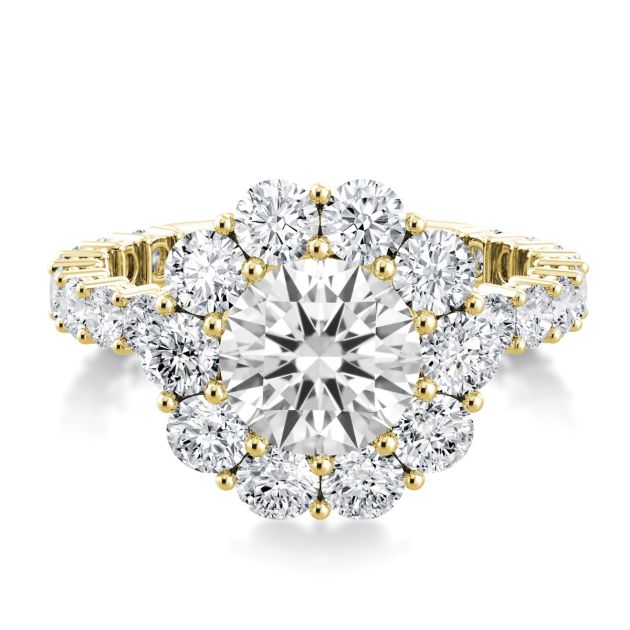 Danhov Per Lei Halo Diamond Engagement Ring in 18k Yellow Gold