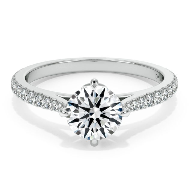 Norme De Danhov Ladies Engagement Ring Set in 14k White Gold