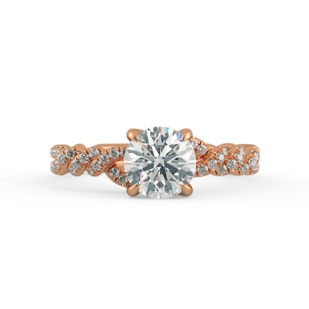 Danhov Eleganza Engagement Ring in 14k Rose Gold