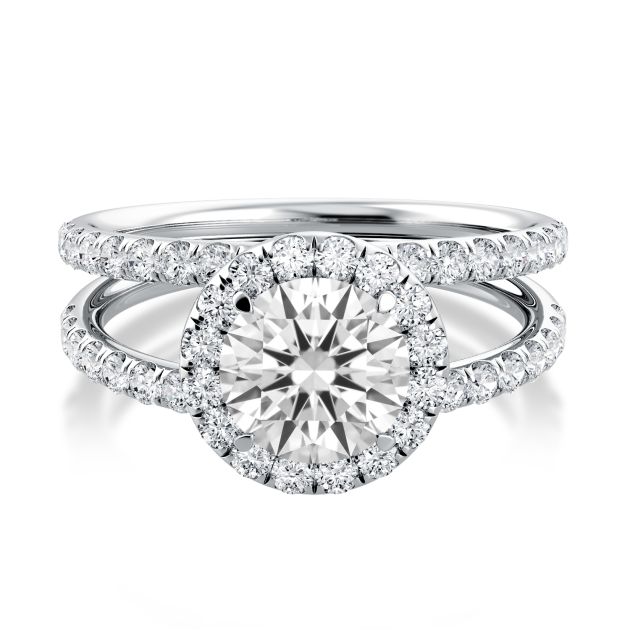 Danhov Solo Filo   Engagement Ring Halo Setting in 14k White Gold