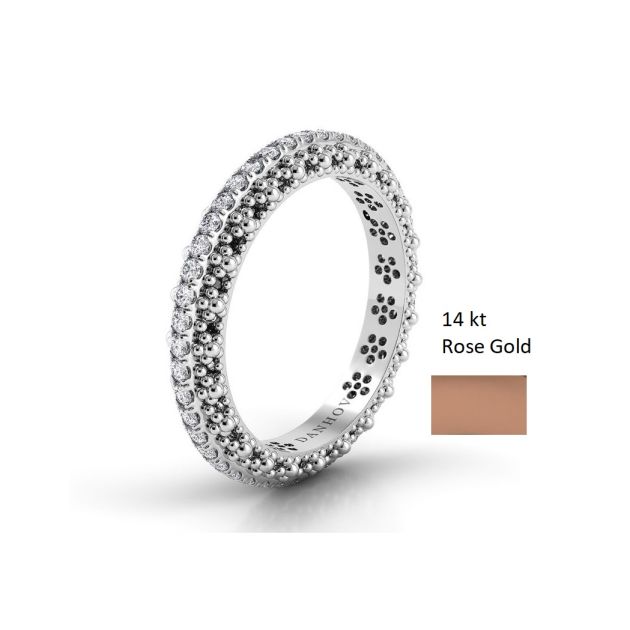 Danhov Petalo Diamond Wedding Band for Women in 14k Rose Gold